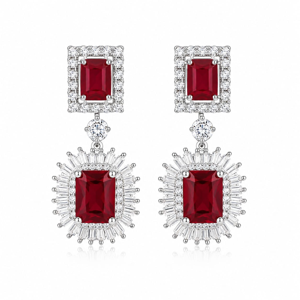 Red Ruby  - Earrings