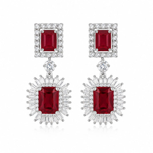 Red Ruby  - Earrings